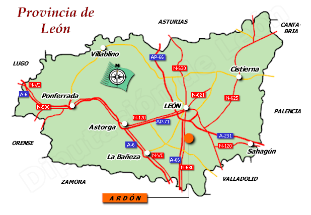 Mapa de la provincia de León